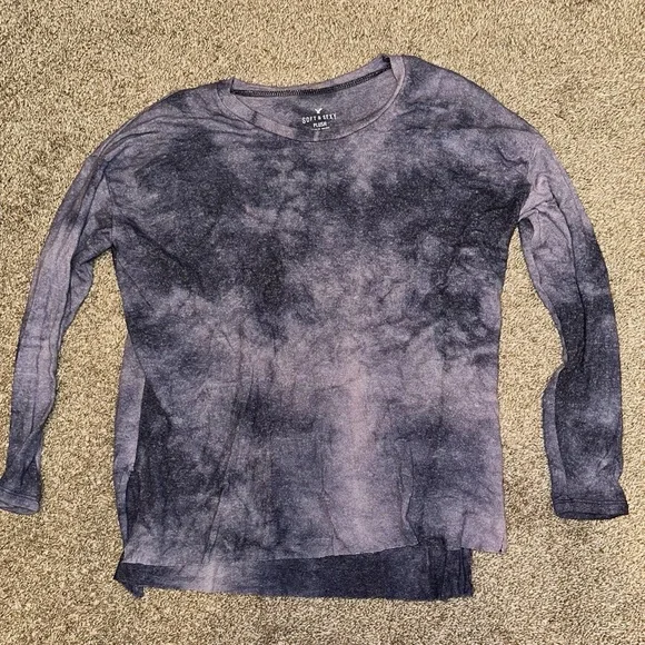 American Eagle Outfitters Purple Tie-Dye Blouse - Picture 1 of 1